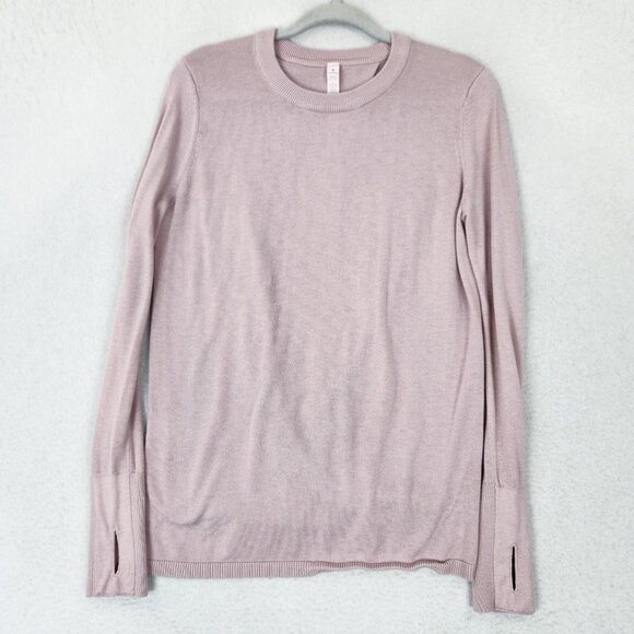 Lululemon Sweater Womens 4 Pink Still At Ease Cashmere Blend Open Back Pullover - Picture 1 of 10